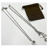 Lois Hill 925 Necklaces (2) with Charm Pendants - 9.5 in L, Charms 0.5-0.75 in D