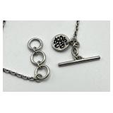 Lois Hill 925 Necklaces (2) with Charm Pendants - 9.5 in L, Charms 0.5-0.75 in D