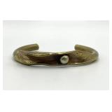 Gold Tone Bangle Bracelet - 3 x 2 in, 0.25 in Wide