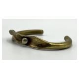 Gold Tone Bangle Bracelet - 3 x 2 in, 0.25 in Wide