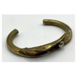 Gold Tone Bangle Bracelet - 3 x 2 in, 0.25 in Wide
