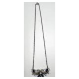 Van Dell Sterling Necklace & Screw-On Earrings - 8in Necklace, Pendant 1x1.75in