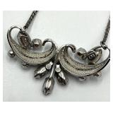 Van Dell Sterling Necklace & Screw-On Earrings - 8in Necklace, Pendant 1x1.75in