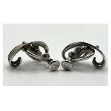 Van Dell Sterling Necklace & Screw-On Earrings - 8in Necklace, Pendant 1x1.75in
