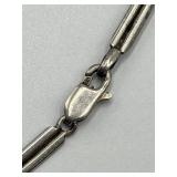 925 Sterling Silver Garnet & Seed Pearl Necklace, Teardrop Pendant, 8 inch Chain