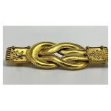 MMA Rope Knot Brooch - 2 in x 0.75 in - Gold Tone