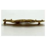 MMA Rope Knot Brooch - 2 in x 0.75 in - Gold Tone