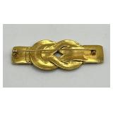 MMA Rope Knot Brooch - 2 in x 0.75 in - Gold Tone