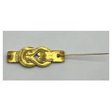 MMA Rope Knot Brooch - 2 in x 0.75 in - Gold Tone