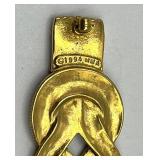 MMA Rope Knot Brooch - 2 in x 0.75 in - Gold Tone