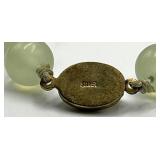 Beaded Necklace with Silver Clasp - Pale Green Beads, 12in L, 0.5in Dia