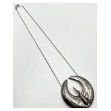 Sterling Silver Crescent Pendant Necklace - 9-Inch Chain, 1.75-Inch Pendant (925)