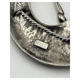 Sterling Silver Crescent Pendant Necklace - 9-Inch Chain, 1.75-Inch Pendant (925)