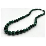 Malachite Bead Necklace - 9-Inch Length, 0.25-Inch Beads