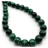 Malachite Bead Necklace - 9-Inch Length, 0.25-Inch Beads