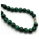 Malachite Bead Necklace - 9-Inch Length, 0.25-Inch Beads