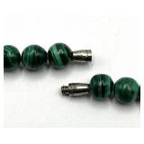 Malachite Bead Necklace - 9-Inch Length, 0.25-Inch Beads