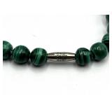Malachite Bead Necklace - 9-Inch Length, 0.25-Inch Beads
