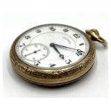 Illinois Springfield 17-Jewel Gold-Filled Pocket Watch - 2 in Dia