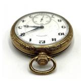 Illinois Springfield 17-Jewel Gold-Filled Pocket Watch - 2 in Dia