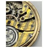 Illinois Springfield 17-Jewel Gold-Filled Pocket Watch - 2 in Dia