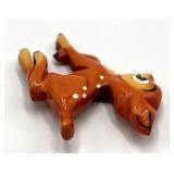 Bambi Bakelite Deer Brooch Pin - Vintage Orange w/ White Spots, 3.5x2.5x0.25 in