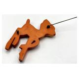 Bambi Bakelite Deer Brooch Pin - Vintage Orange w/ White Spots, 3.5x2.5x0.25 in