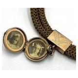 Watch Fob with Locket on Braided Rope Chain - 13.5 in Long, 0.75 in Dia