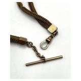 Watch Fob with Locket on Braided Rope Chain - 13.5 in Long, 0.75 in Dia