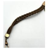 Watch Fob with Locket on Braided Rope Chain - 13.5 in Long, 0.75 in Dia