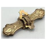 Victorian Bar Brooch with Spinning Center - 2.25 x 0.65 In