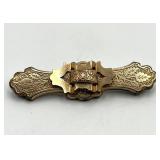 Victorian Bar Brooch with Spinning Center - 2.25 x 0.65 In