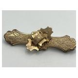 Victorian Bar Brooch with Spinning Center - 2.25 x 0.65 In