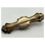 Victorian Bar Brooch with Spinning Center - 2.25 x 0.65 In