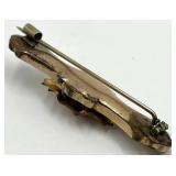 Victorian Bar Brooch with Spinning Center - 2.25 x 0.65 In