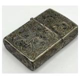 Lighter - Engraved Floral Scroll Pattern, Vintage 2.25 x 1.5 x 0.5 in