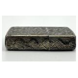Lighter - Engraved Floral Scroll Pattern, Vintage 2.25 x 1.5 x 0.5 in