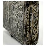 Lighter - Engraved Floral Scroll Pattern, Vintage 2.25 x 1.5 x 0.5 in