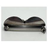 Sterling Denmark Brooch Pin - Butterfly Form, 1.5 x 0.5 x 0.5 in
