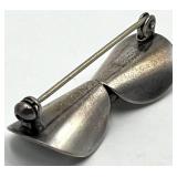 Sterling Denmark Brooch Pin - Butterfly Form, 1.5 x 0.5 x 0.5 in