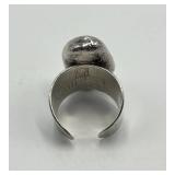 J. Hull Denmark Silver Amethyst Ring - Adjustable, 1.25 x 0.65 in