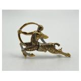 Sagittarius Zodiac Archer Brooch Pin - 2 x 1.25 in Gold-Tone