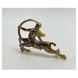 Sagittarius Zodiac Archer Brooch Pin - 2 x 1.25 in Gold-Tone