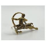 Sagittarius Zodiac Archer Brooch Pin - 2 x 1.25 in Gold-Tone