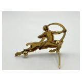 Sagittarius Zodiac Archer Brooch Pin - 2 x 1.25 in Gold-Tone
