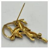 Sagittarius Zodiac Archer Brooch Pin - 2 x 1.25 in Gold-Tone