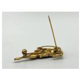 Sagittarius Zodiac Archer Brooch Pin - 2 x 1.25 in Gold-Tone