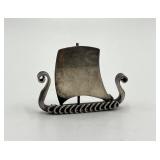 Sterling Denmark Ship Brooch Pin - 1 in x 1.5 in