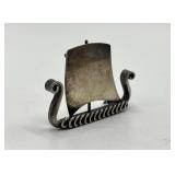 Sterling Denmark Ship Brooch Pin - 1 in x 1.5 in