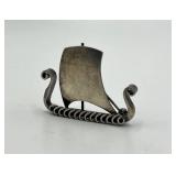 Sterling Denmark Ship Brooch Pin - 1 in x 1.5 in